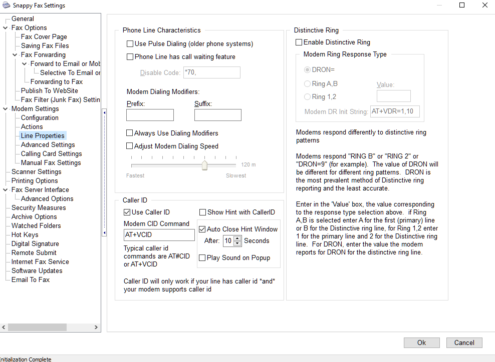 Snappy-Fax-Settings-Modem-Line-Properties